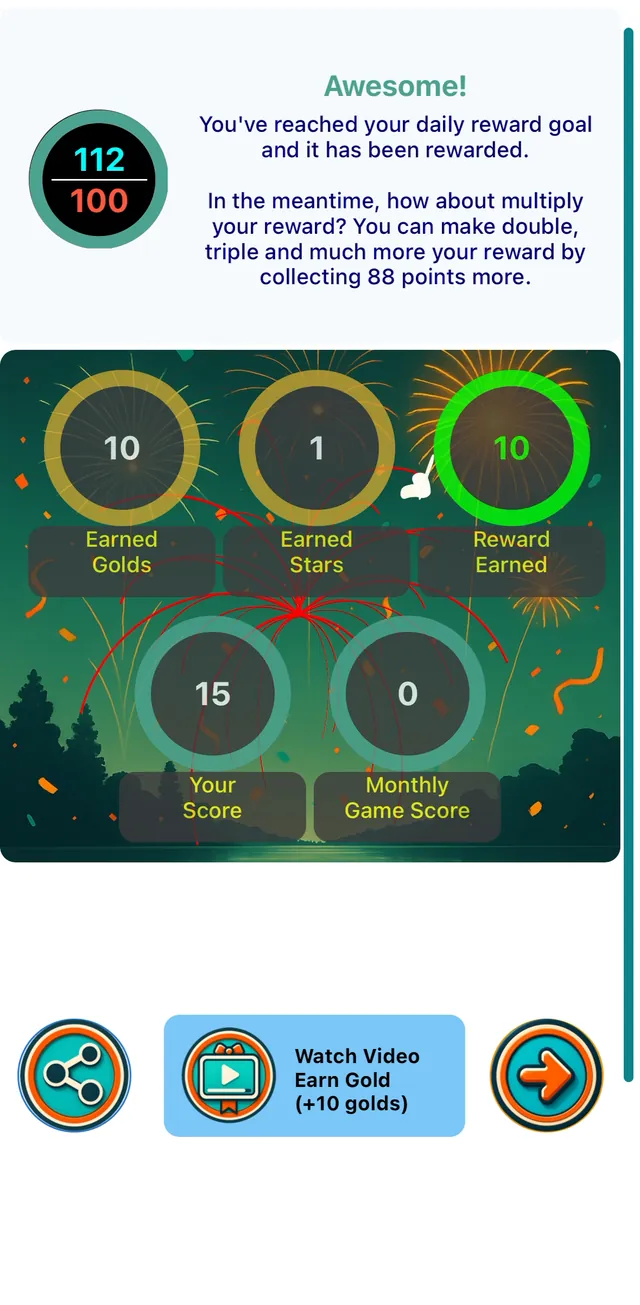 WordGallery daily reward screen